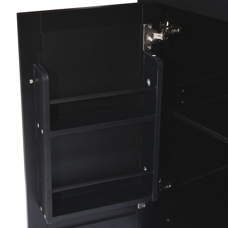 Chariot de cuisine avec plateau de table et rangement interne. Noir, 5 roulettes pour un déplacement facile dans le comptoir de l'îlot et un rangement efficace - noir