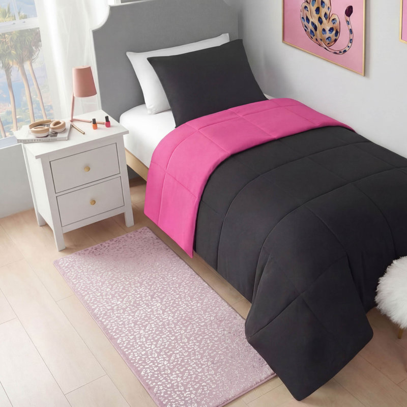 Juicy Couture Metallic Leopard Plush Rugs, 2' x 6', Light Pink