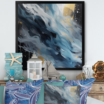 «Fashage Blue and White Transcendent Brushstrokes II», reproduction sur toile