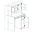 Armoire de rangement au-dessus de la laveuse et de la sécheuse convenant aux machines à laver compactes, organisateur de rangement pour salle de lavage avec 1 panier à linge, 4 portes, 1 tiroir et 2 tablettes réglables - blanc antique