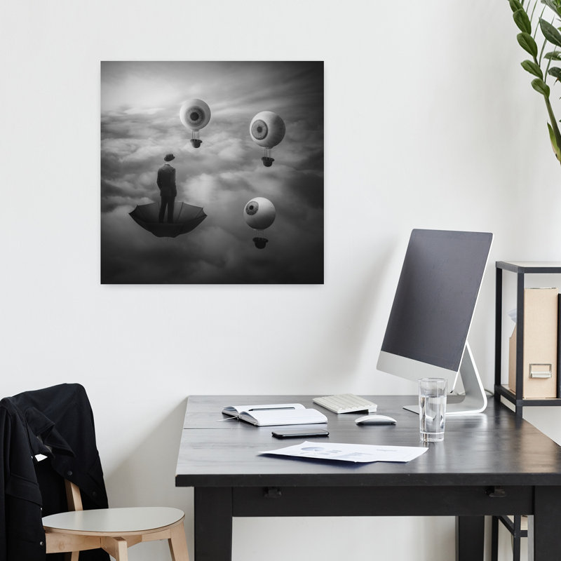 Art contemporain, art contemporain abstrait surréel, H 18 po x l 18 po