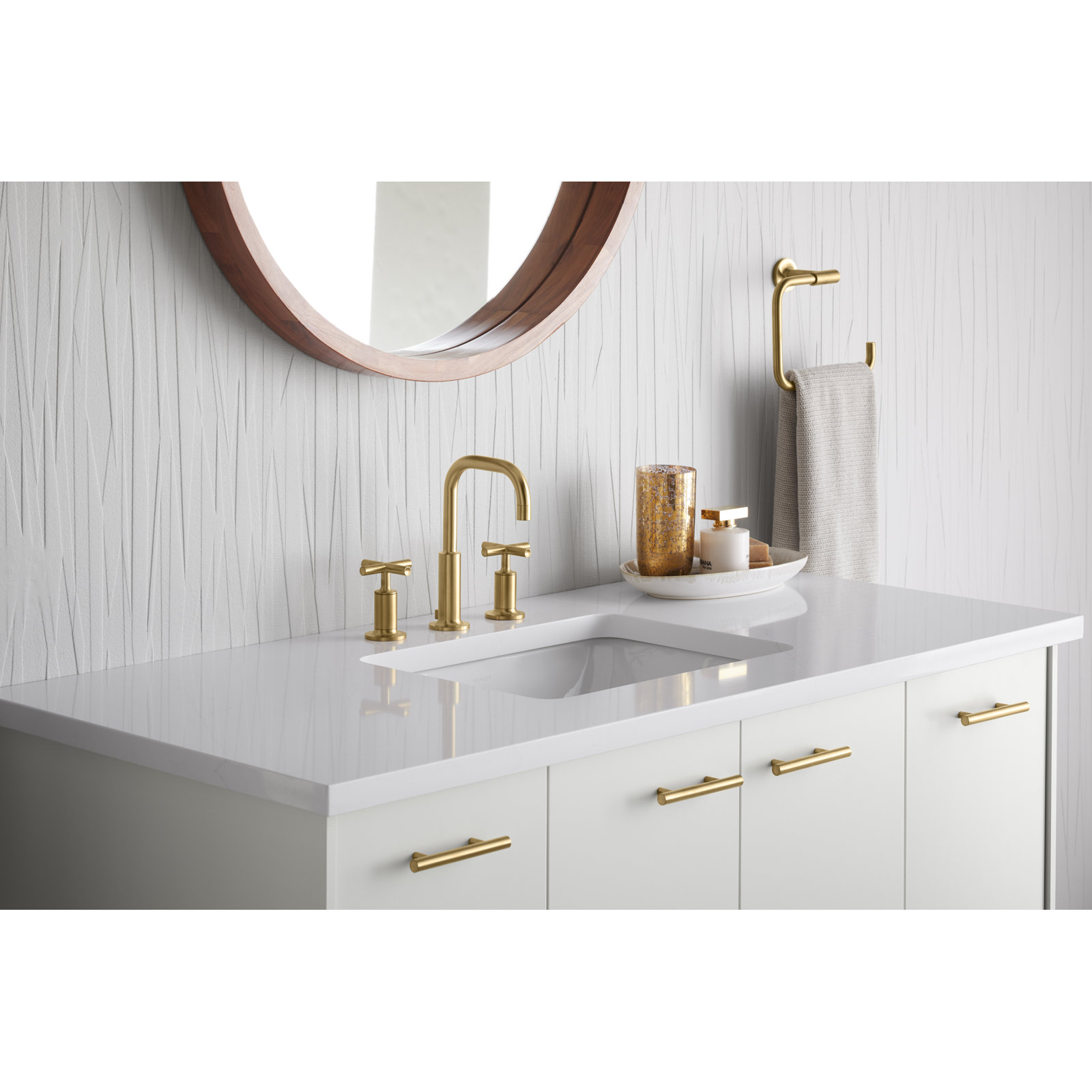 Purist 3" Bar Cabinet Pull, Vibrant Brushed Moderne Brass