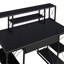 Bureau noir avec tablettes ouvertes et huche-718698461