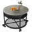 Lift Top Round Coffee Table with RGB LED Lights, Rolling Storage Table with Lockable Casters for Living Room-346361347