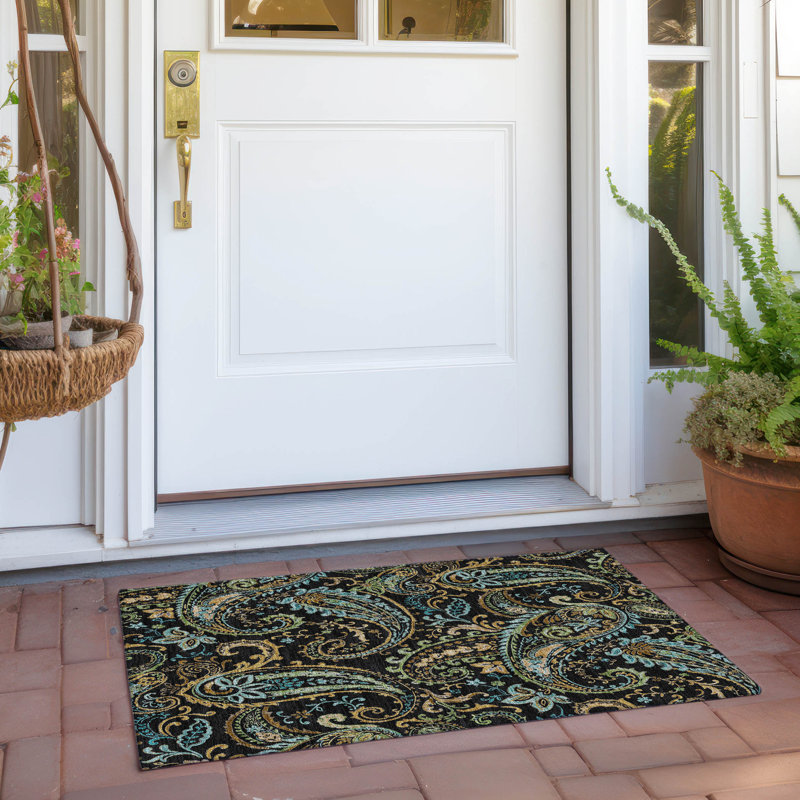 Tapis intérieur / extérieur Kinslee, Rectangle 1 pi 8 po x 2 pi 6 po