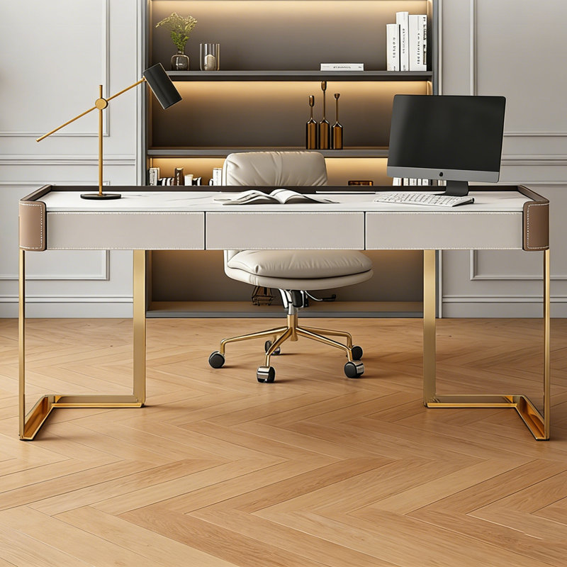 Bureau de luxe moderne et lumineux, H 29,53 po x l 62,99 po x P 23,62 po
