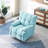 Comfortable Cyan Velvet , Armrest Tray, 150 Degrees Adjustable , Compact Single With Detachable Tray For Handy Use-2049743164
