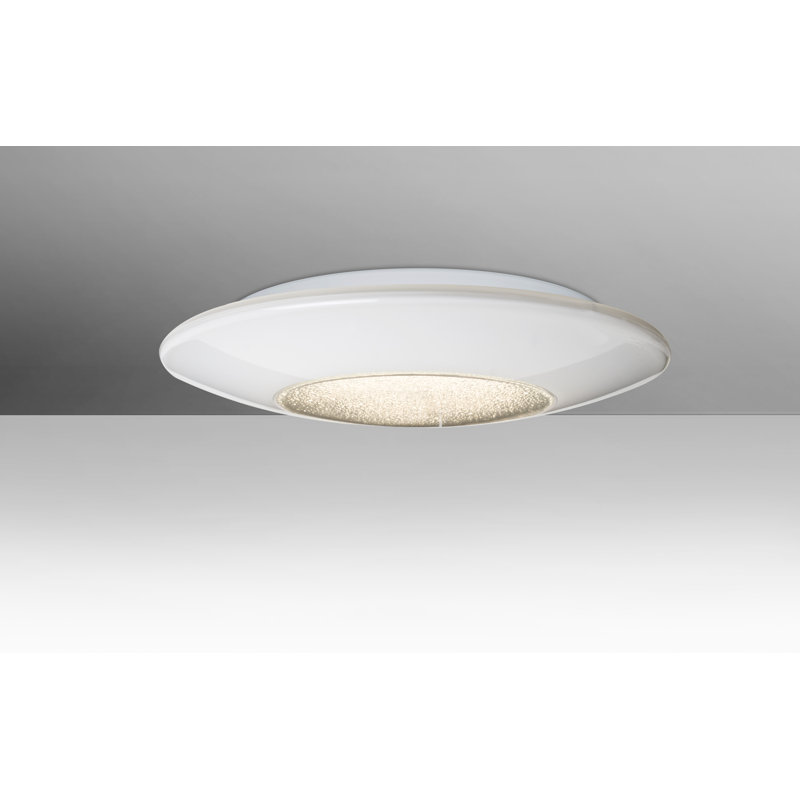 Ohlone Glass LED Flush Mount, 3.75" H x 13" W x 13" D