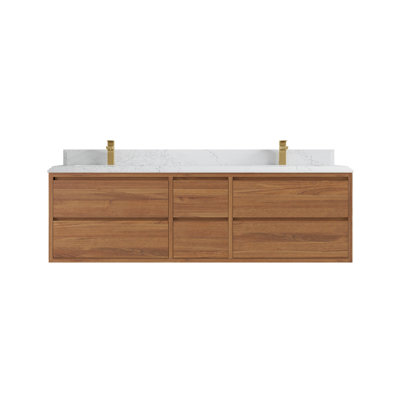 Meuble-lavabo double flottant avec dessus Madison