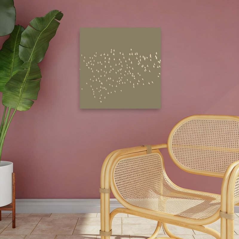 Graceful Birds In Flight Abstract Minimalist Organic Bird Nature Wildlife Wall Art Print by The Art Concept - Wrapped Canvas Print