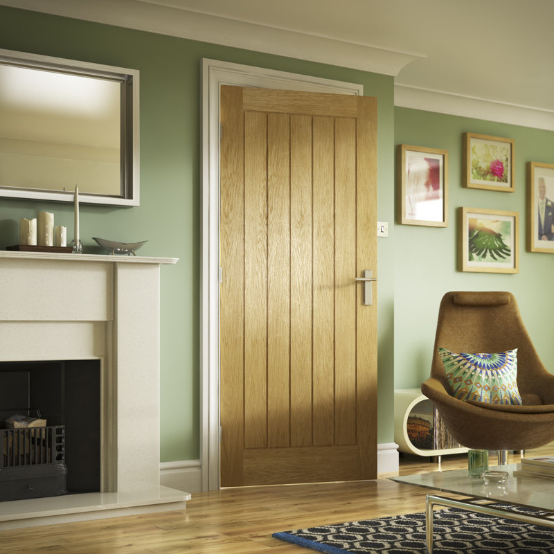 Croft Solid Oak Panelled Slab Fire Door, 198.1 cm H x 76.2 cm W x 4.4 cm D