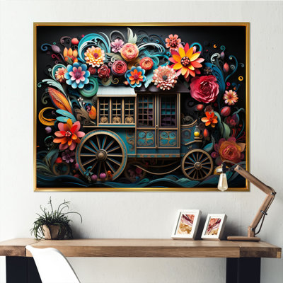 «Teal Old Cart Cart Of Dream», reproduction sur toile