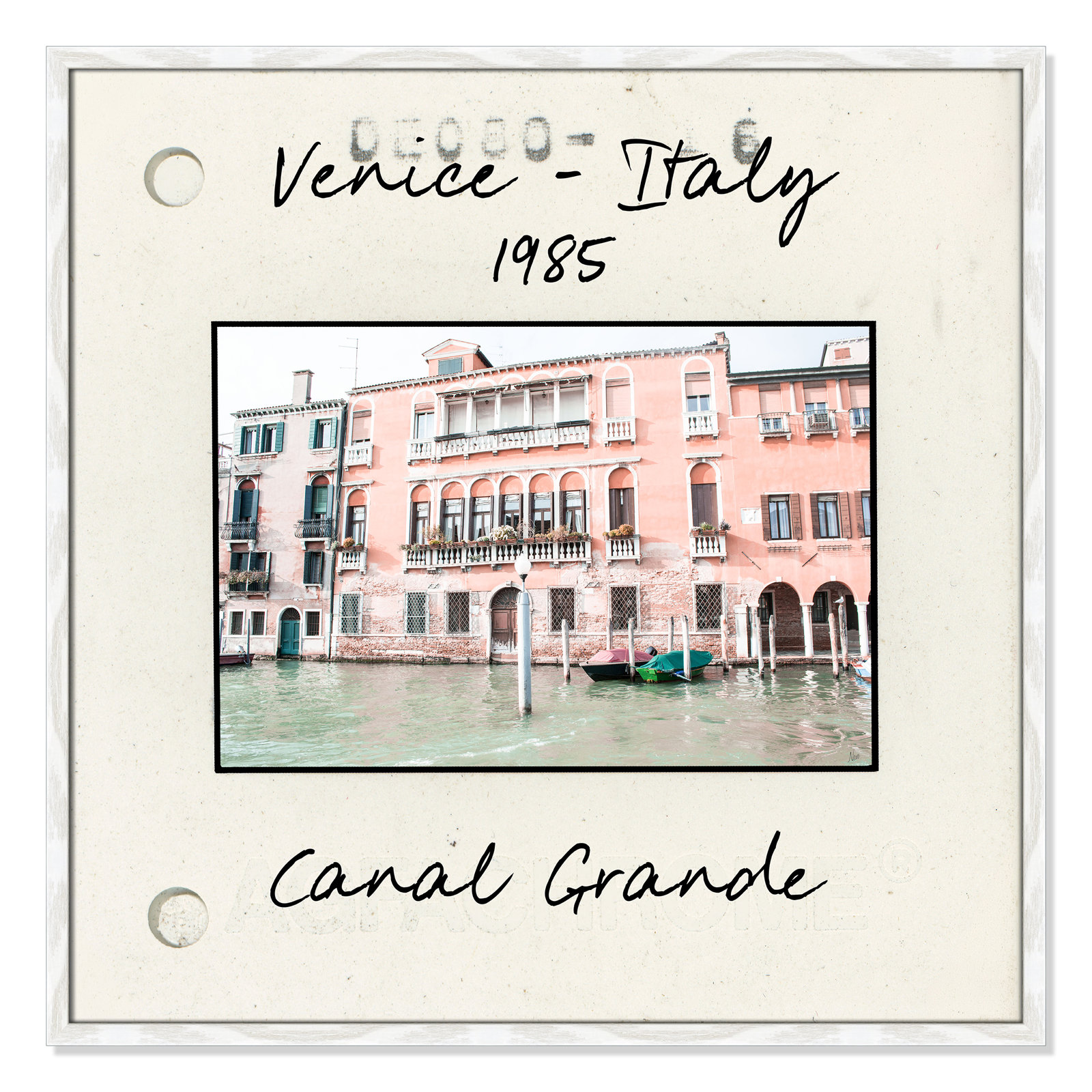 Venice, Italy - Grand Canal Print by Nan, 32" H x 32" W x 0.75" D, White Single Picture Framed Paper