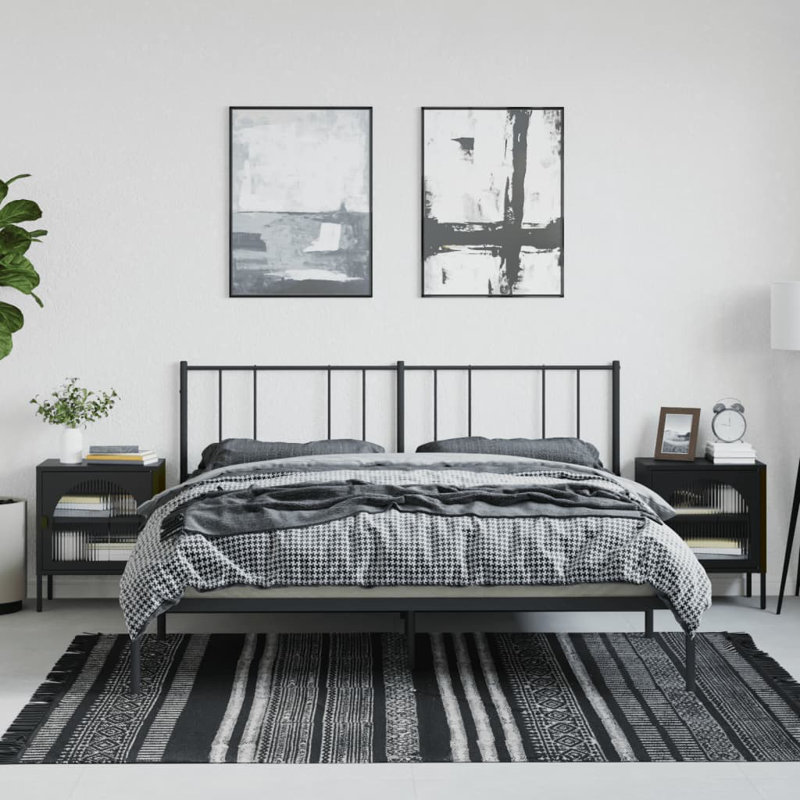 Mithushan 50cm W Steel Bedside Table
