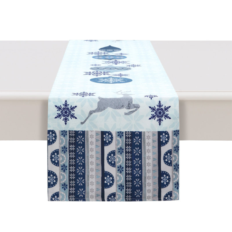  Simply Winter Geometric Christmas Table Runner, 72" L x 13" W