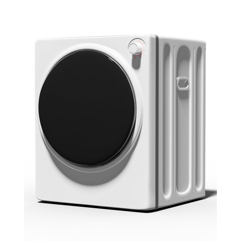 2,6 pieds cubes Séchoir à linge compact à chargement frontal, séchoir à linge multimode à fixation murale avec contrôle de minuterie et fonction de désinfection à haute température pour petit appartement / salle de bain, blanc