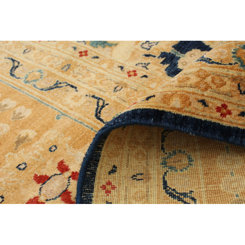 Tapis unique en laine noué à la main ushak brun nouvel âge 10 pi x 13 pi 7 po