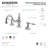 Kingston Brass Naples Two-Handle 3-Hole Deck Mount Widespread Bathroom Faucet with Brass Pop-Up Drain-20327002