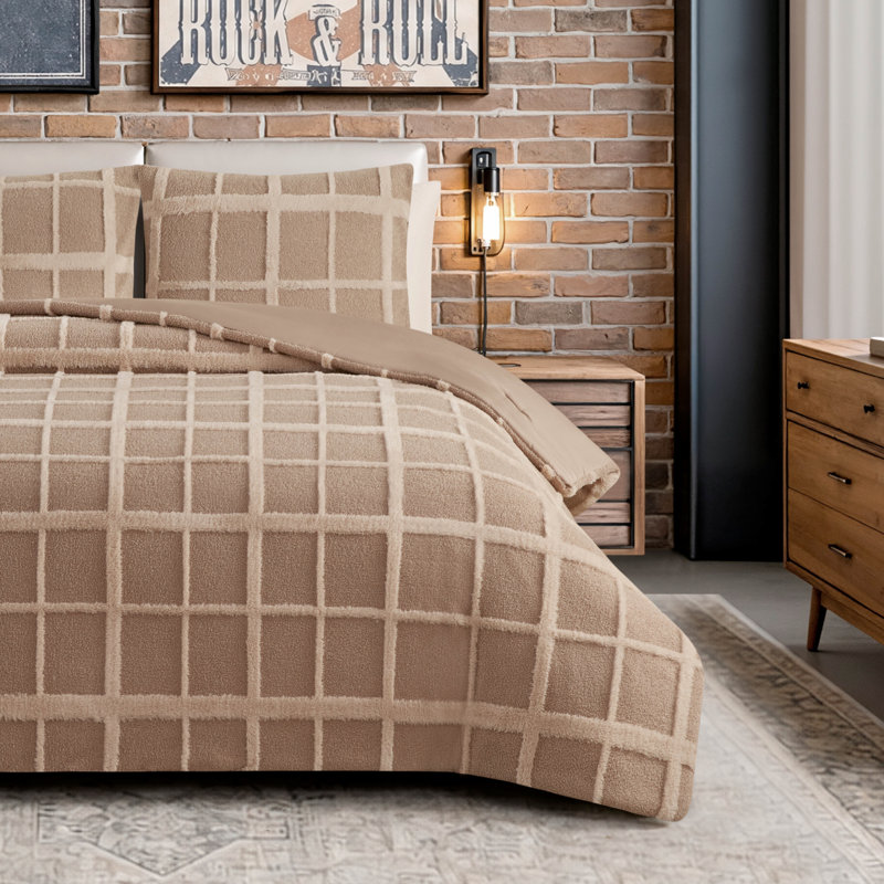 Lucky Brand Plaid Teddy Comforter Set, Twin/Twin XL