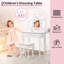 Ensemble de coiffeuse et de coiffeuse, ensemble de coiffeuse avec tabouret et 3 miroirs, coiffeuse en bois avec éclairage à DEL réglable et tiroir, ensemble de coiffeuse Pretend Play