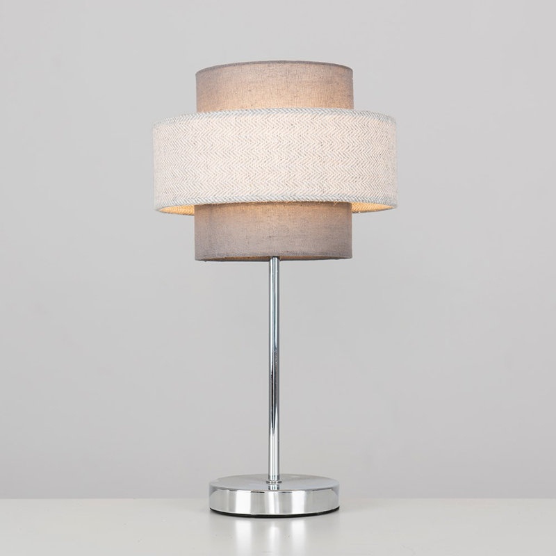 Bogaerts Metal Table Lamp, Dark Grey/Herringbone, Included