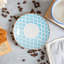 Nicola Spring - Hand-Printed Cappuccino Saucers - Blue - Set of 12