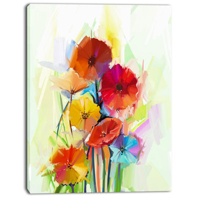 «Yellow and Red Gerbera Flowers», reproduction d'art sur toile tendue