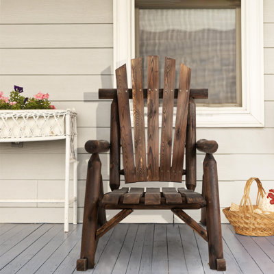 Chaise Adirondack inclinable à bascule en bois pour l'extérieur, noyer
