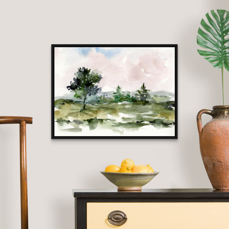 «Mauve Sunset I» par Ethan Harper - reproduction d'art, Cadre noir, H 20 po x l 26 po x P 1,75 po