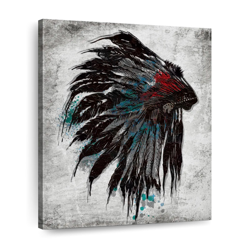 American American Feathered, couvre-chef sur toile, H 10 po x l 8 po x P 1 po