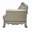 Causeuse 63,7 po Dresden avec 3 coussins, similicuir et finition blanc os