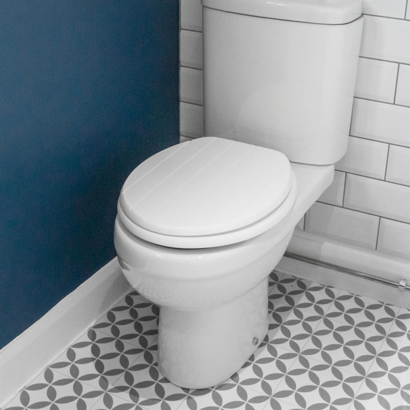 Harbour Housewares - Wooden Soft Close Toilet Seat, White