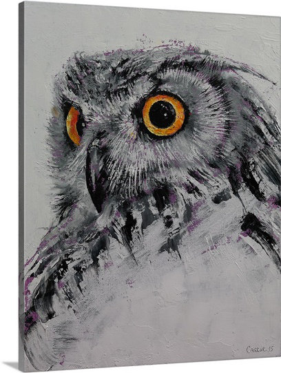 "Owl Spirit" par Michael Creese, reproduction d'art sur toile, H 20 po x l 16 po x P 1,25 po