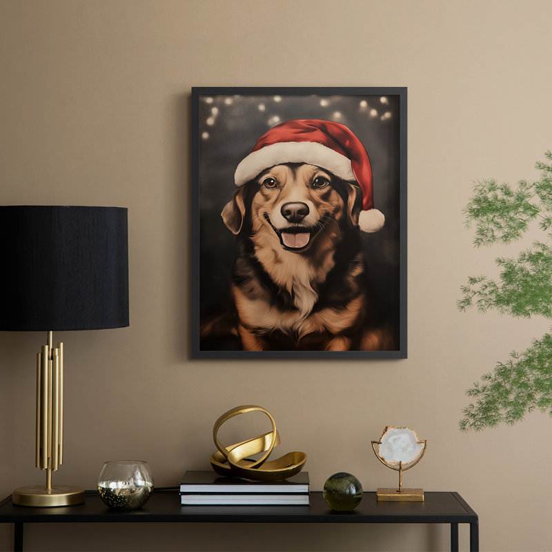 «Christmas Holiday Art», série 2-CCLV III, reproduction encadrée - bois massif, Noir, noir, noir, noir, H 30 po x l 24 po