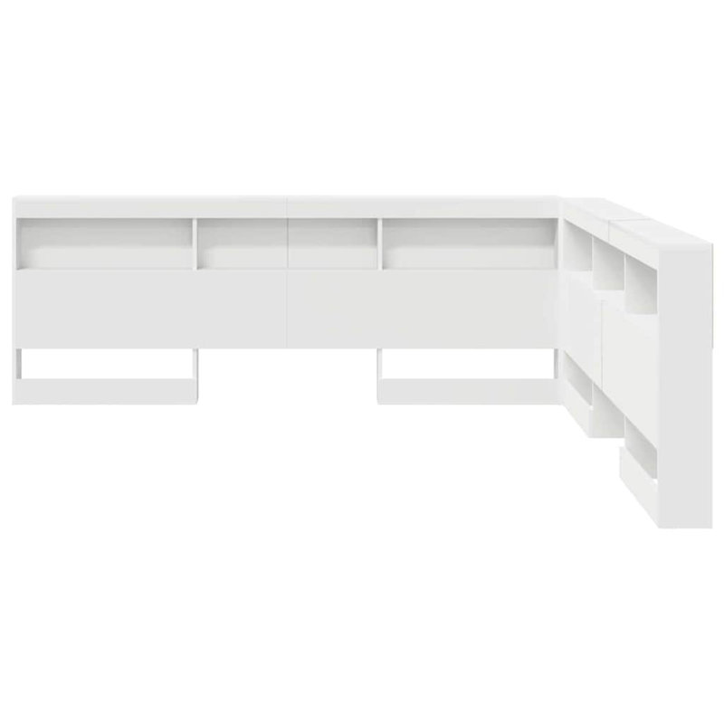 Storage Headboard Concrete Engineered Wood, 200 x 220cm, White