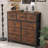 39.37'' W 9-Drawer Fabric Dresser with Wood Top, Storage Chest-1051352647