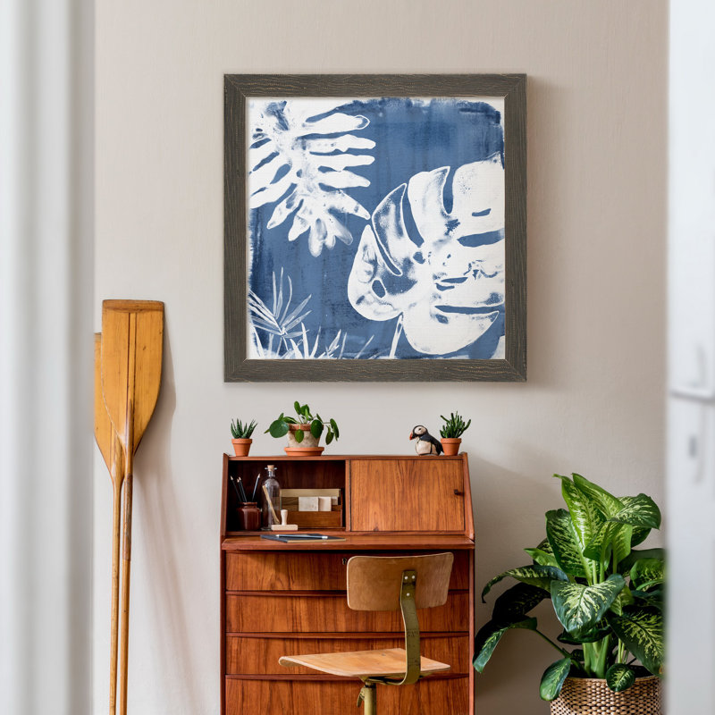 Indigo Indigo impressions IV-reproduction d’art, H 27,5 po x l 27,5 po x P 1,5 po, Toile avec cadre gris