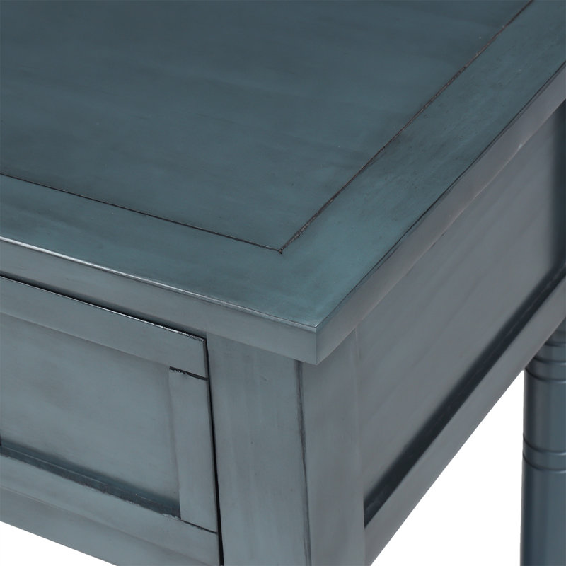 Ethan Console Table with Two Drawers & Bottom Shelf, Navy
