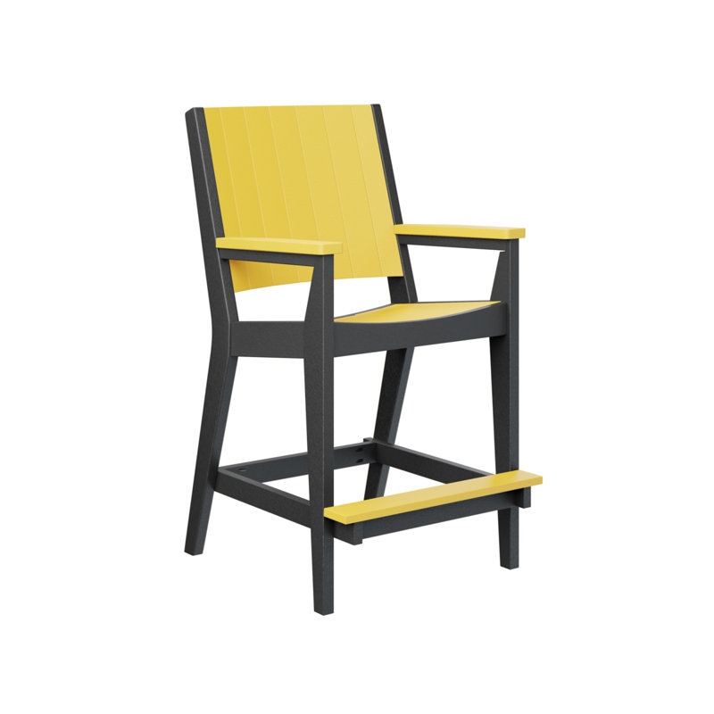 Fauteuil de bar Berlin Chat, Noir, Jaune soleil levant