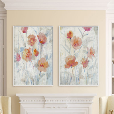 Diptych à fleurs aquarelle