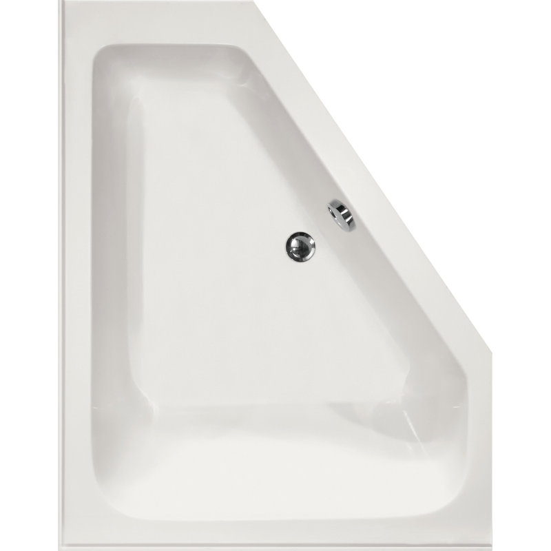 Courtney 60'' L Soaking Bathtub, White, Satin Chrome