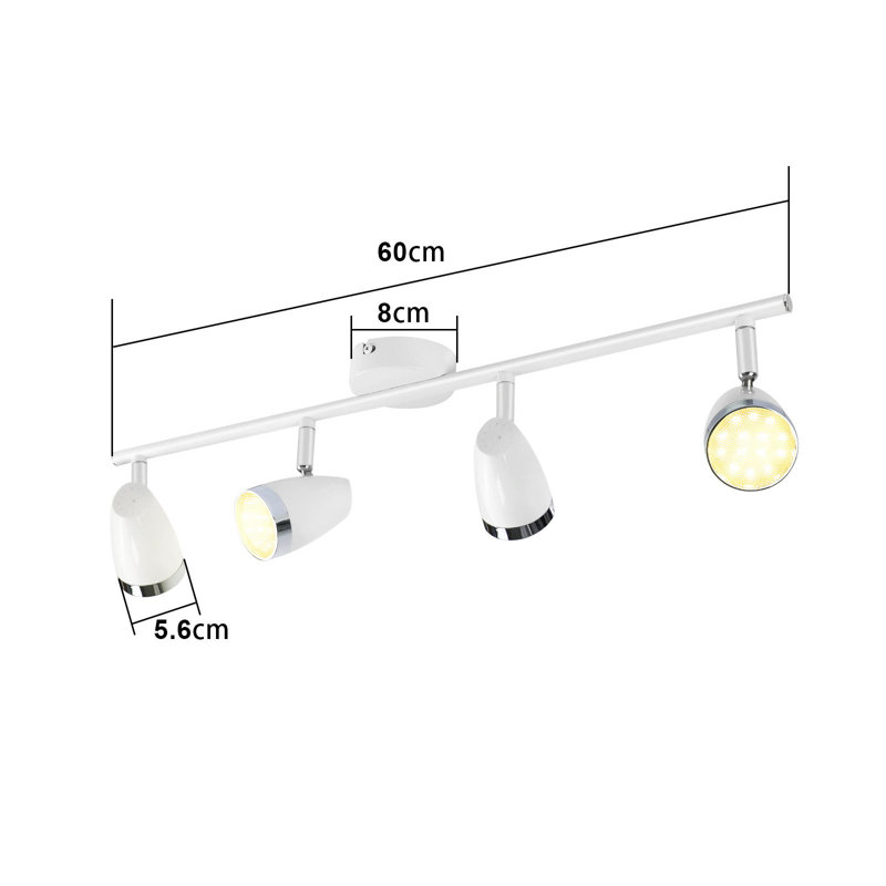LED ceiling spotlight 4 flame modern 4W warm white 3000K, White