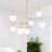 7 Light 36in Chandelier Modern Medallion Gold Ceiling Fixture for Dining Room, Entryway, or Bedroom