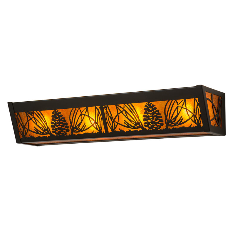 Rustic Lodge 4 - Light Bath Bar, Timeless Bronze, Amber