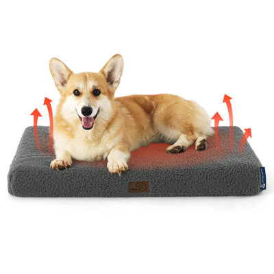 Bedsure Self Warming Comfy Dog Bed for Dogs & Cats, Orthopedic Egg Crate Foam with Removable Washable Cover (Non Electric)