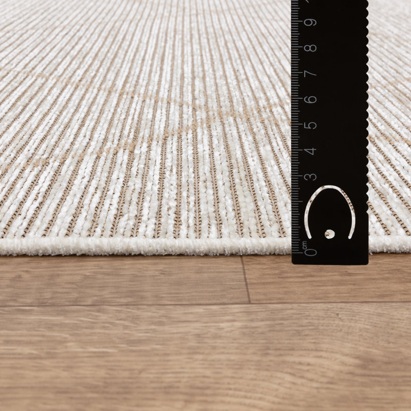 Ekta Geo Machine Woven Flatweave Cream Area Rug, Rectangle 120 x 170cm