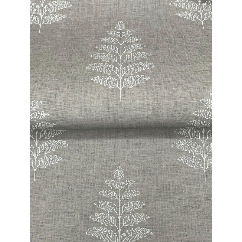 Papier peint feuille de charbon Frond, Gris