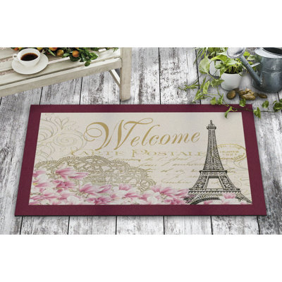 Durable PVC Doormat, 17.7 x 27.6 inches | 50% Nonwoven Felt / 50% PVC | Heavy-Duty Weather Resistance, Non-Slip Surface | Ideal for Indoor & Outdoor Use, Easy to Clean | Perfect for Entryways & Patios