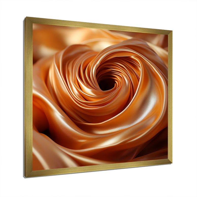 «Orange Abstract Spiral Cyclone Tranquility - Abstract Spirals», art mural, H 36 po x l 36 po x P 1,5 po, Cadre doré simple