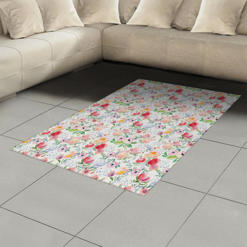 Country High Density Long Fiber Poly Threads Decorative Area Rug Carpet, Rectangle 4' x 5'8"